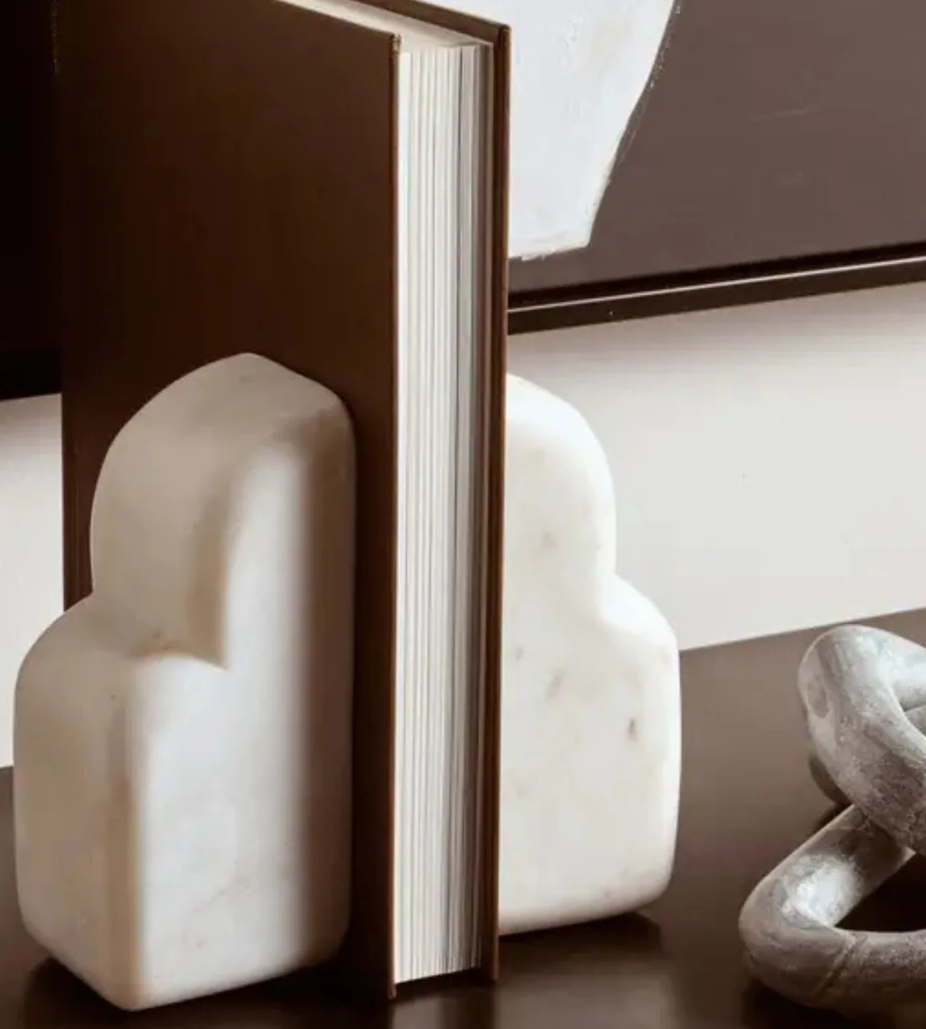 Luna White Marble Bookends – Set of Two - Image 9