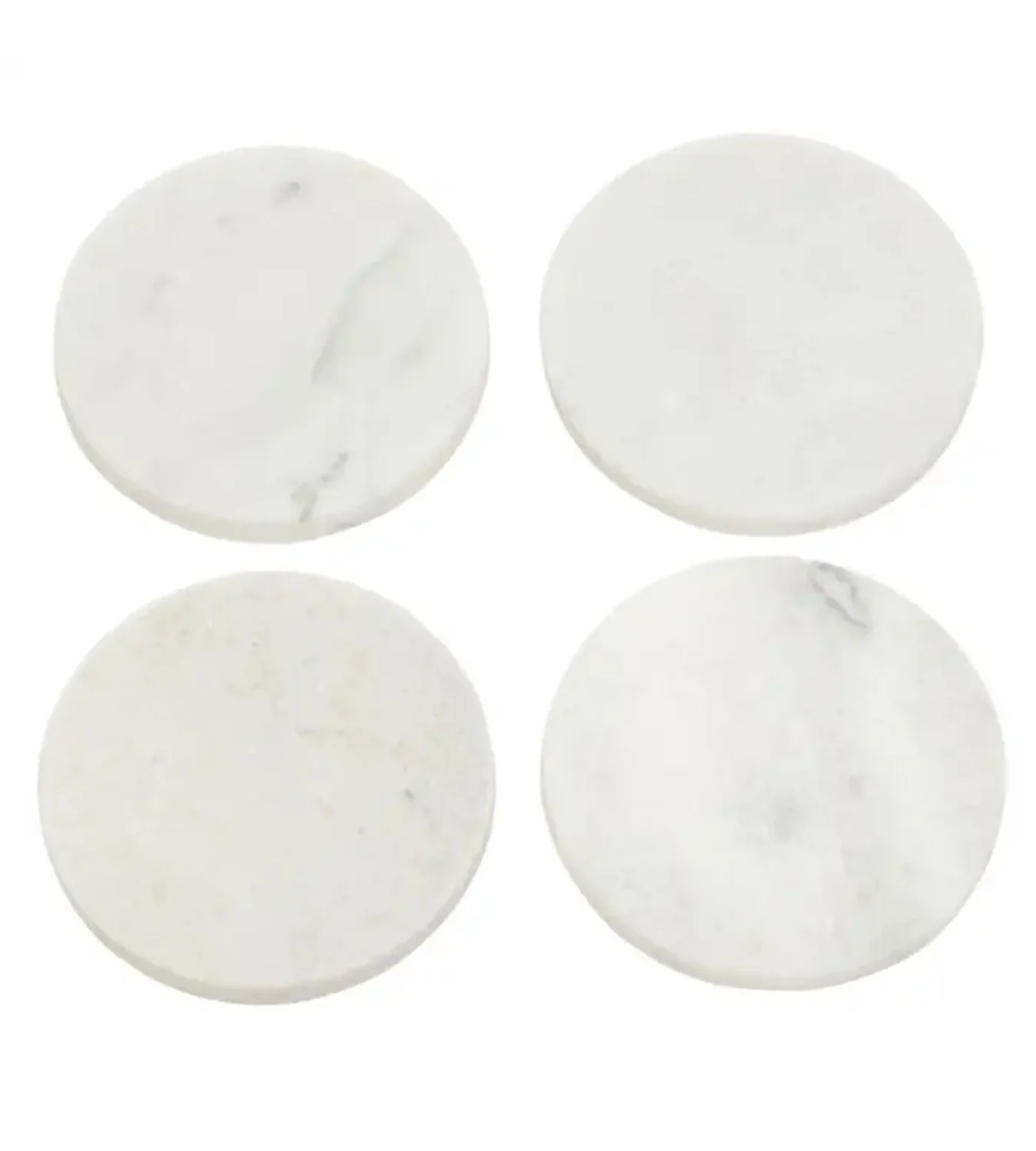Set of 4 White Marble Round Coasters - Image 6